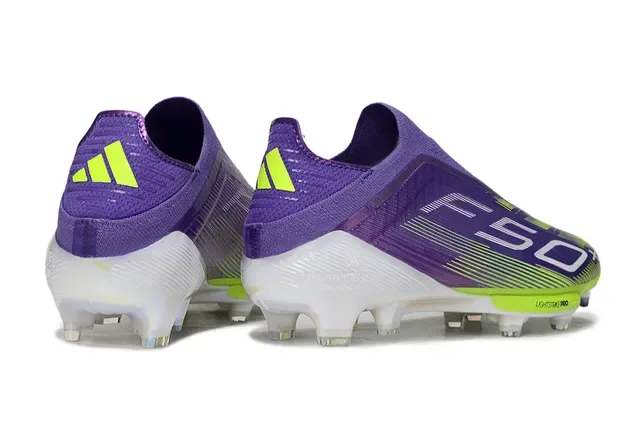 Adidas Purple Green Low-Cut Sock-Fit Upper Iridescent Silver Overlay Firm-Ground Soccer Shoes 5