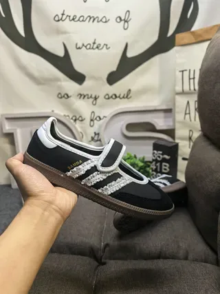 Adidas Samba Black and White Lifestyle Sneakers 5