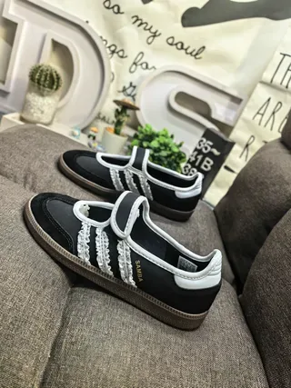 Adidas Samba Black and White Lifestyle Sneakers 7