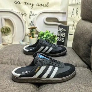 Adidas Samba Black and White Suede Backless Mule Casual Shoes
