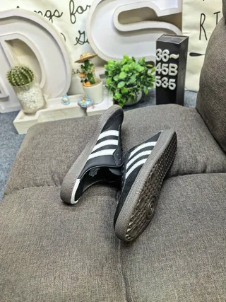 Adidas Samba Black and White Suede Backless Mule Casual Shoes 6