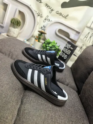 Adidas Samba Black and White Suede Backless Mule Casual Shoes 7