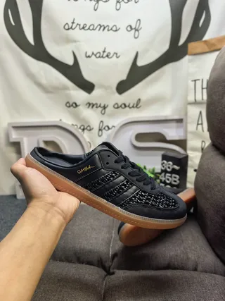 Adidas Samba Black Woven Upper Gum Sole Lifestyle Sneakers 5