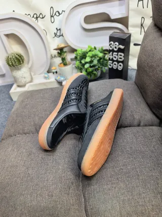 Adidas Samba Black Woven Upper Gum Sole Lifestyle Sneakers 6