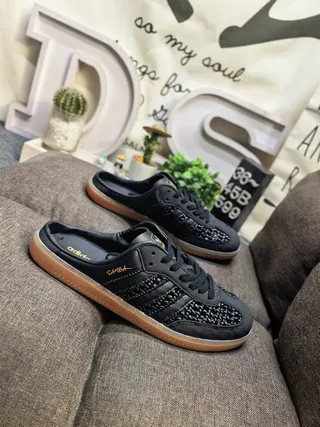 Adidas Samba Black Woven Upper Gum Sole Lifestyle Sneakers 9