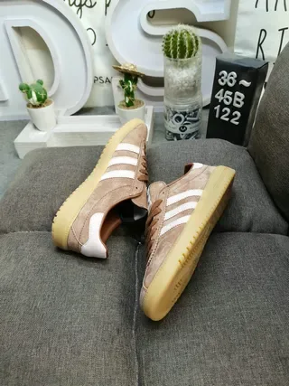 Adidas Samba Brown Beige Suede Upper Three White Stripes Lifestyle Sneakers 6