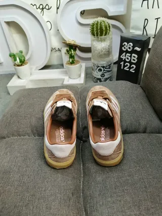 Adidas Samba Brown Beige Suede Upper Three White Stripes Lifestyle Sneakers 8