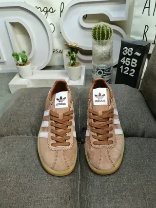 Adidas Samba Brown Beige Suede Upper Three White Stripes Lifestyle Sneakers 10