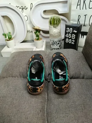 Adidas Samba Leopard-Print Black Teal Gum Lifestyle Sneakers 8
