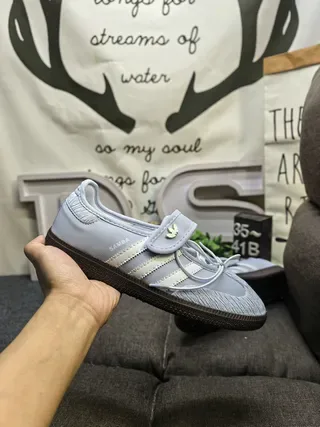 Adidas Samba Light Blue Leather Lifestyle Sneakers 5