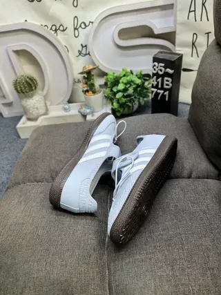 Adidas Samba Light Blue Leather Lifestyle Sneakers 6