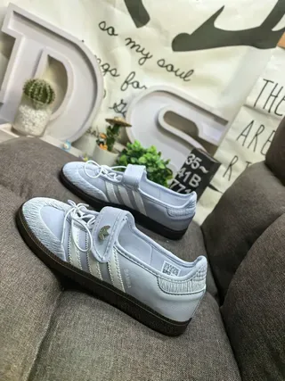 Adidas Samba Light Blue Leather Lifestyle Sneakers 7