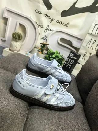 Adidas Samba Light Blue Leather Lifestyle Sneakers 9