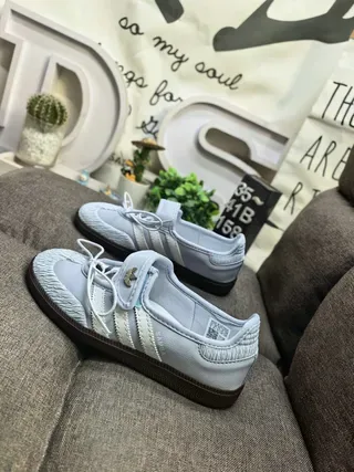 Adidas Samba Light Blue Leather-Like Lifestyle Sneakers 7