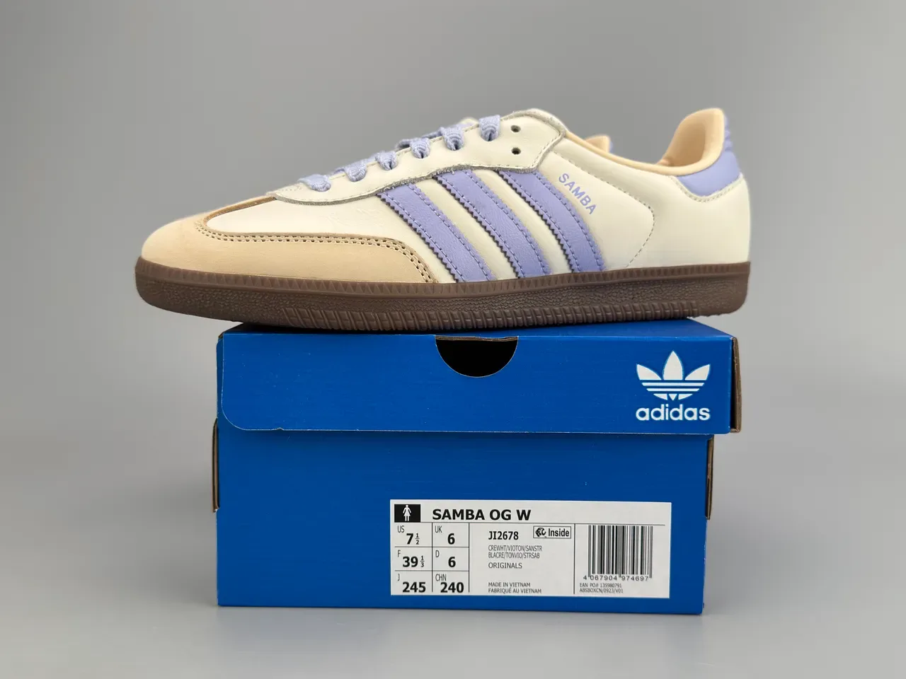Adidas Samba Off-White and Lavender Purple Lifestyle Sneakers 2