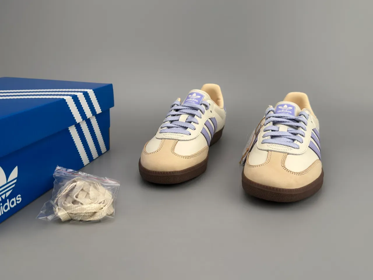 Adidas Samba Off-White and Lavender Purple Lifestyle Sneakers 3
