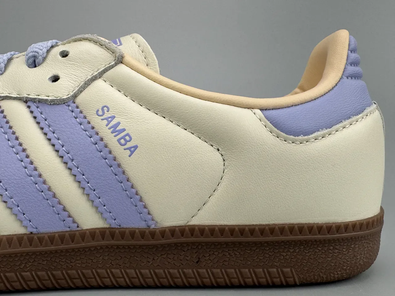 Adidas Samba Off-White and Lavender Purple Lifestyle Sneakers 5