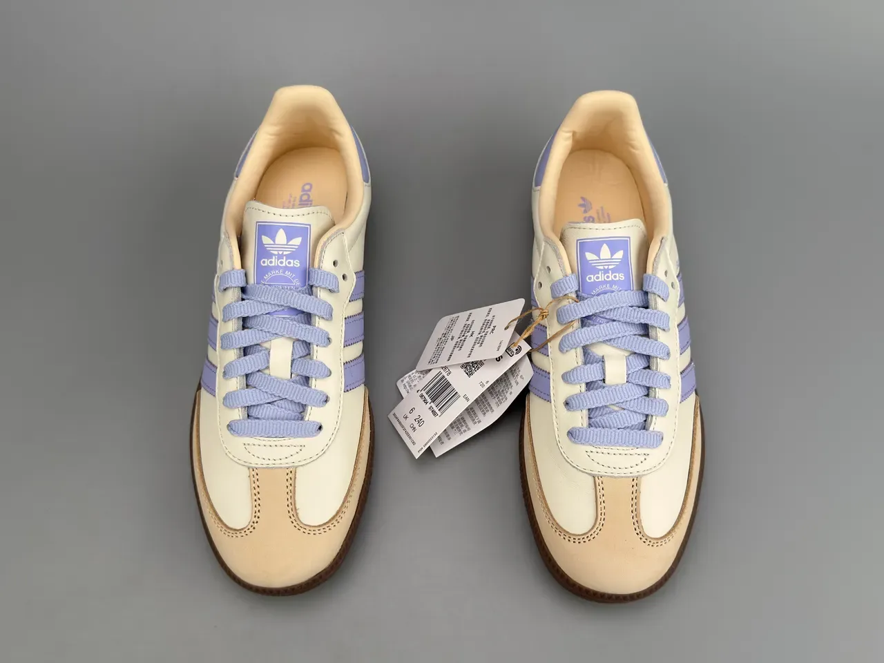 Adidas Samba Off-White and Lavender Purple Lifestyle Sneakers 7