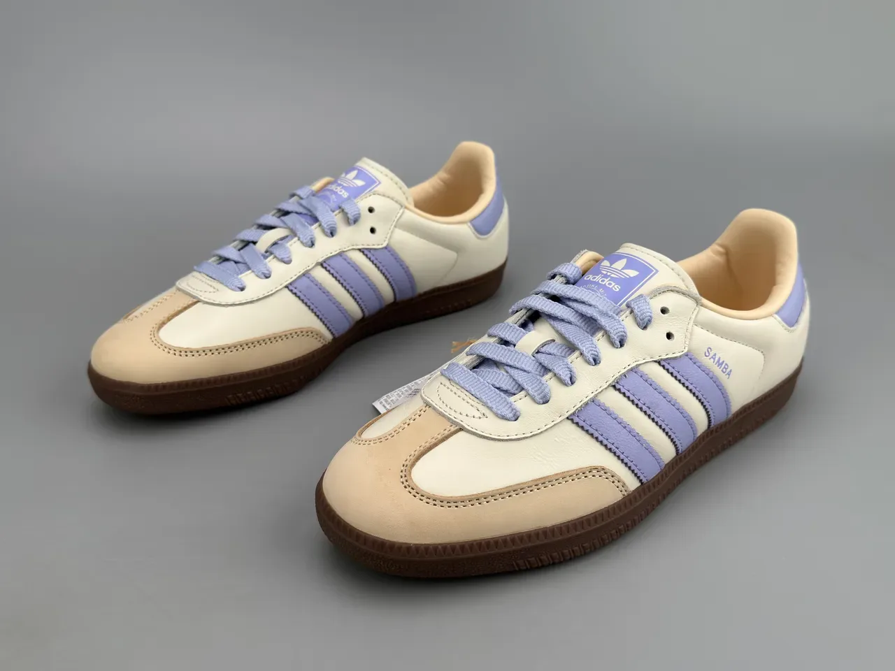 Adidas Samba Off-White and Lavender Purple Lifestyle Sneakers 9