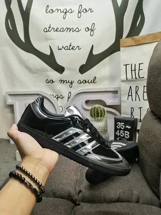 Adidas Samba OG Black Metallic Silver Lifestyle Sneakers 6