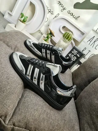 Adidas Samba OG Black Metallic Silver Lifestyle Sneakers 7
