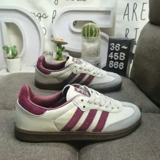 Adidas Samba OG Burgundy and Off-White Lifestyle Sneakers