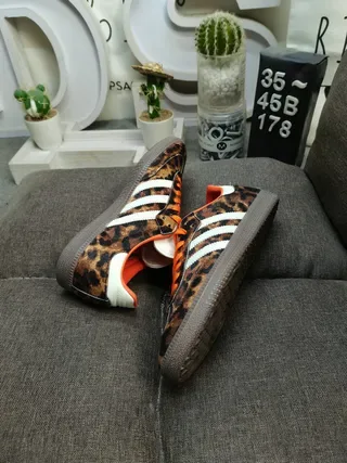 Adidas Samba OG Leopard Print Orange Lace Lifestyle Sneakers 6