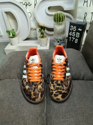 Adidas Samba OG Leopard Print Orange Lace Lifestyle Sneakers 10