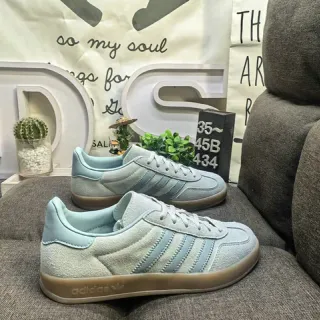 Adidas Samba OG Light Gray and Sky Blue Lifestyle Sneakers