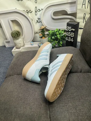 Adidas Samba OG Light Gray and Sky Blue Lifestyle Sneakers 6