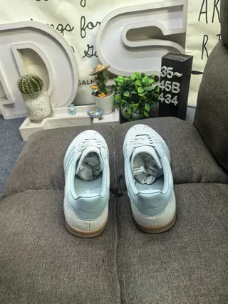 Adidas Samba OG Light Gray and Sky Blue Lifestyle Sneakers 8