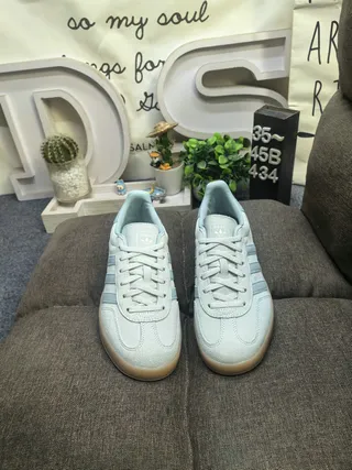 Adidas Samba OG Light Gray and Sky Blue Lifestyle Sneakers 10