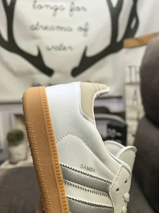 Adidas Samba OG White Beige Silver Lifestyle Sneakers 3