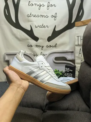 Adidas Samba OG White Beige Silver Lifestyle Sneakers 5