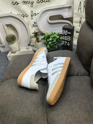 Adidas Samba OG White Beige Silver Lifestyle Sneakers 6