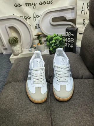 Adidas Samba OG White Beige Silver Lifestyle Sneakers 10