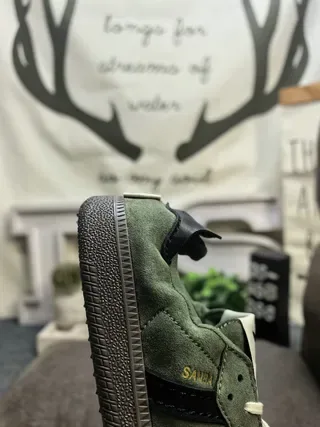 Adidas Samba Olive Green Suede Lifestyle Sneakers 3
