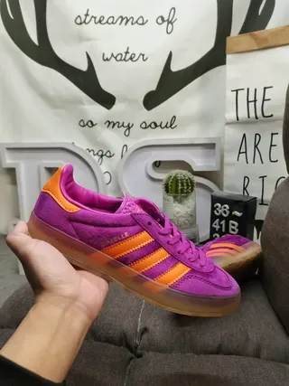 Adidas Samba Purple and Orange Suede Lifestyle Sneakers 5