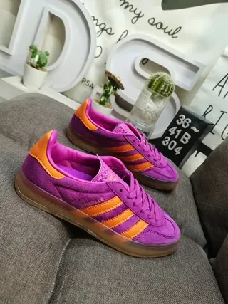 Adidas Samba Purple and Orange Suede Lifestyle Sneakers 9