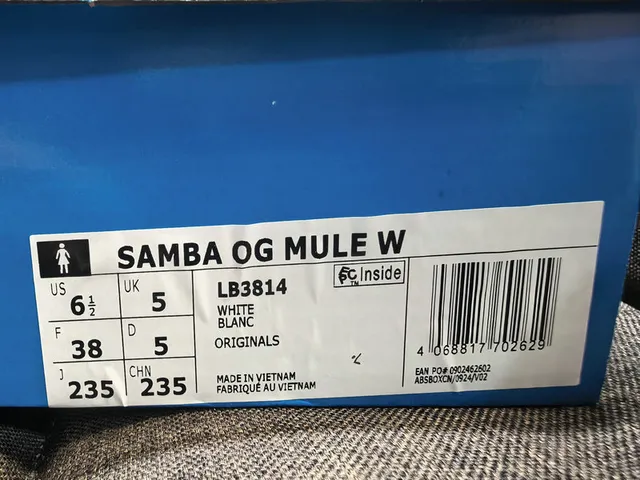 Adidas Samba White and Black Laceless Slip-On Loafers 2