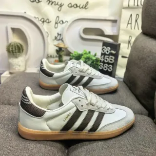 Adidas Samba White and Brown Lifestyle Sneakers