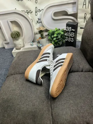 Adidas Samba White and Brown Lifestyle Sneakers 6