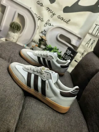 Adidas Samba White and Brown Lifestyle Sneakers 7