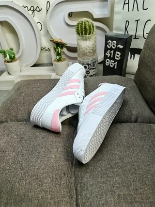 Adidas Samba White and Silver Metallic Lifestyle Sneakers 6