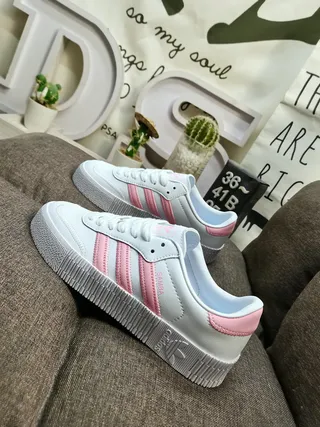 Adidas Samba White and Silver Metallic Lifestyle Sneakers 7