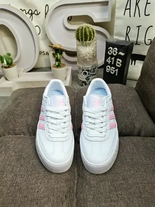 Adidas Samba White and Silver Metallic Lifestyle Sneakers 10
