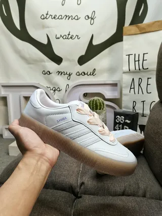 Adidas Samba White and Silver Metallic Lifestyle Sneakers 15