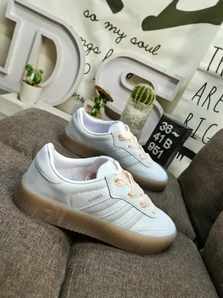Adidas Samba White and Silver Metallic Lifestyle Sneakers 19