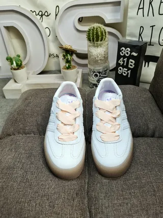 Adidas Samba White and Silver Metallic Lifestyle Sneakers 20