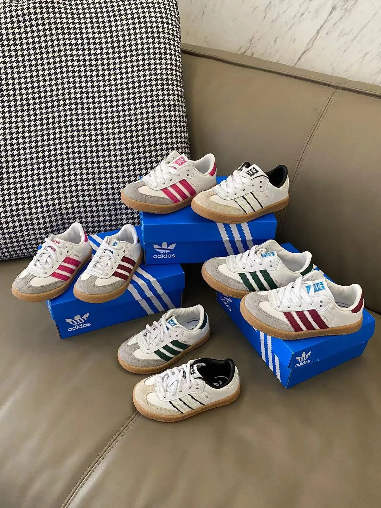 Adidas Samba White Gray Green Kids Lifestyle Sneakers 2